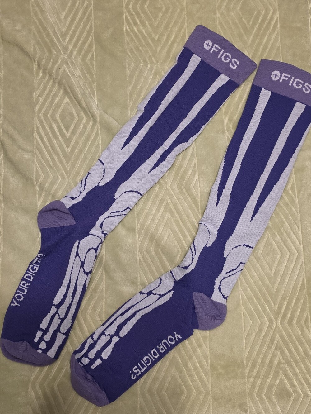 New Figs Compression Socks Purple Feet L